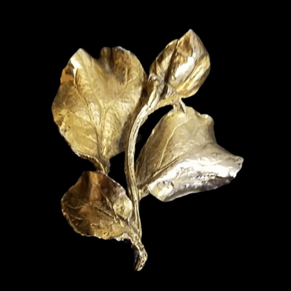 Vintage 1950's Napier Sterling Vermeil Rose Bud Brooch